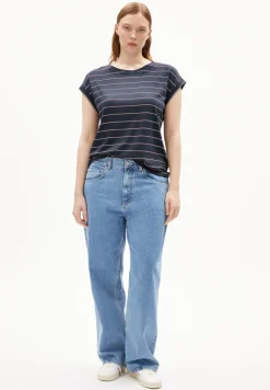 T-Shirt aus TENCEL™ Lyocell Mix JILAANA FINE STRIPES