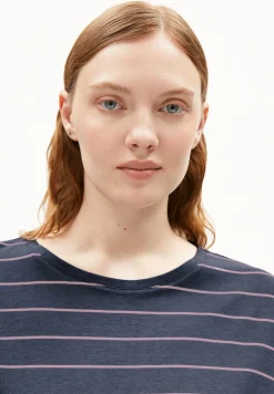 T-Shirt aus TENCEL™ Lyocell Mix JILAANA FINE STRIPES