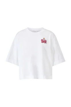 T-Shirt mit Blumenapplikation im Boxy-Fit