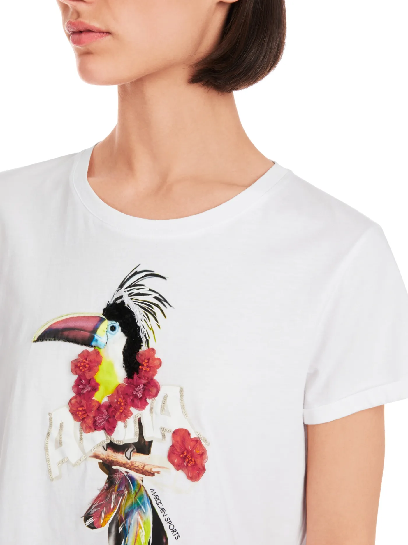 T-Shirt mit 3D-Tukan-Print