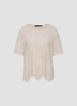 T-Shirt mit floraler Spitze