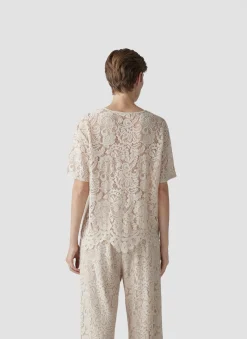 T-Shirt mit floraler Spitze