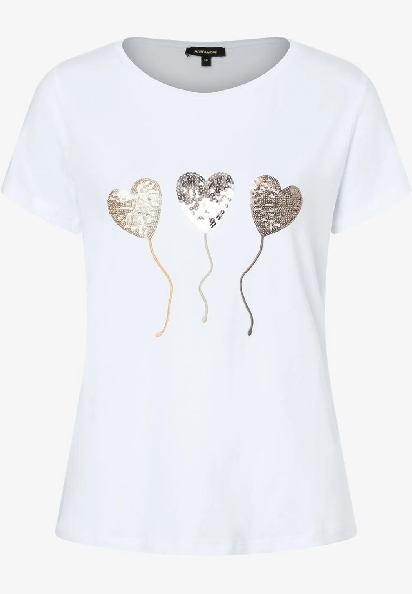 T-Shirt mit Paillettenherzen