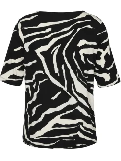 T-Shirt mit Rundhals im Zebralook
