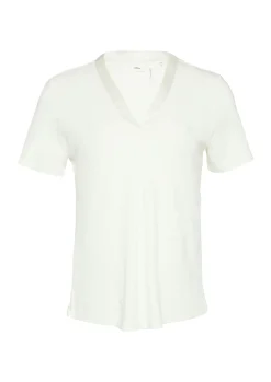 T-Shirt mit Satinausschnitt