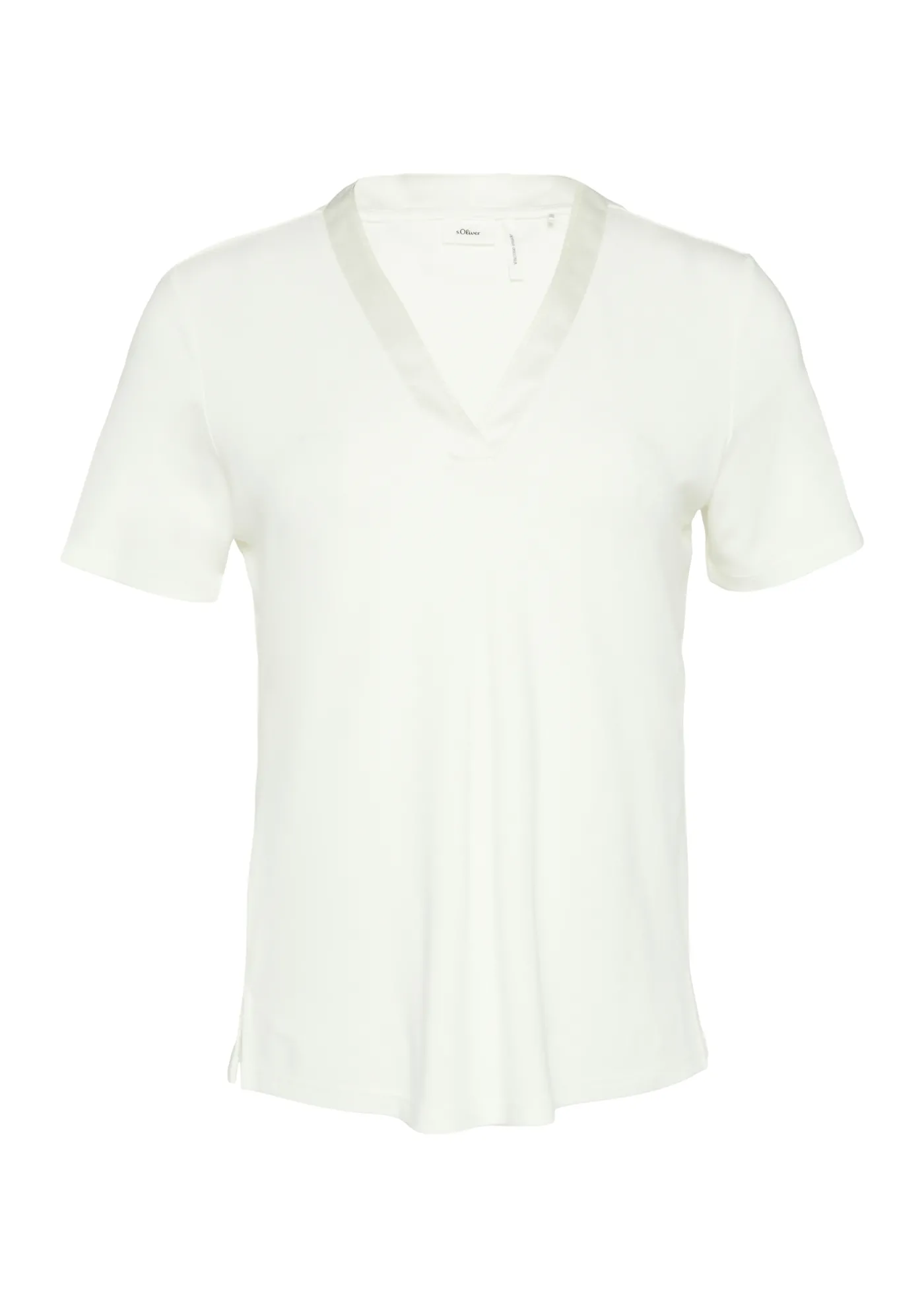 T-Shirt mit Satinausschnitt