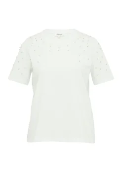 T-Shirt mit Schmuckperlen im Relaxed Fit