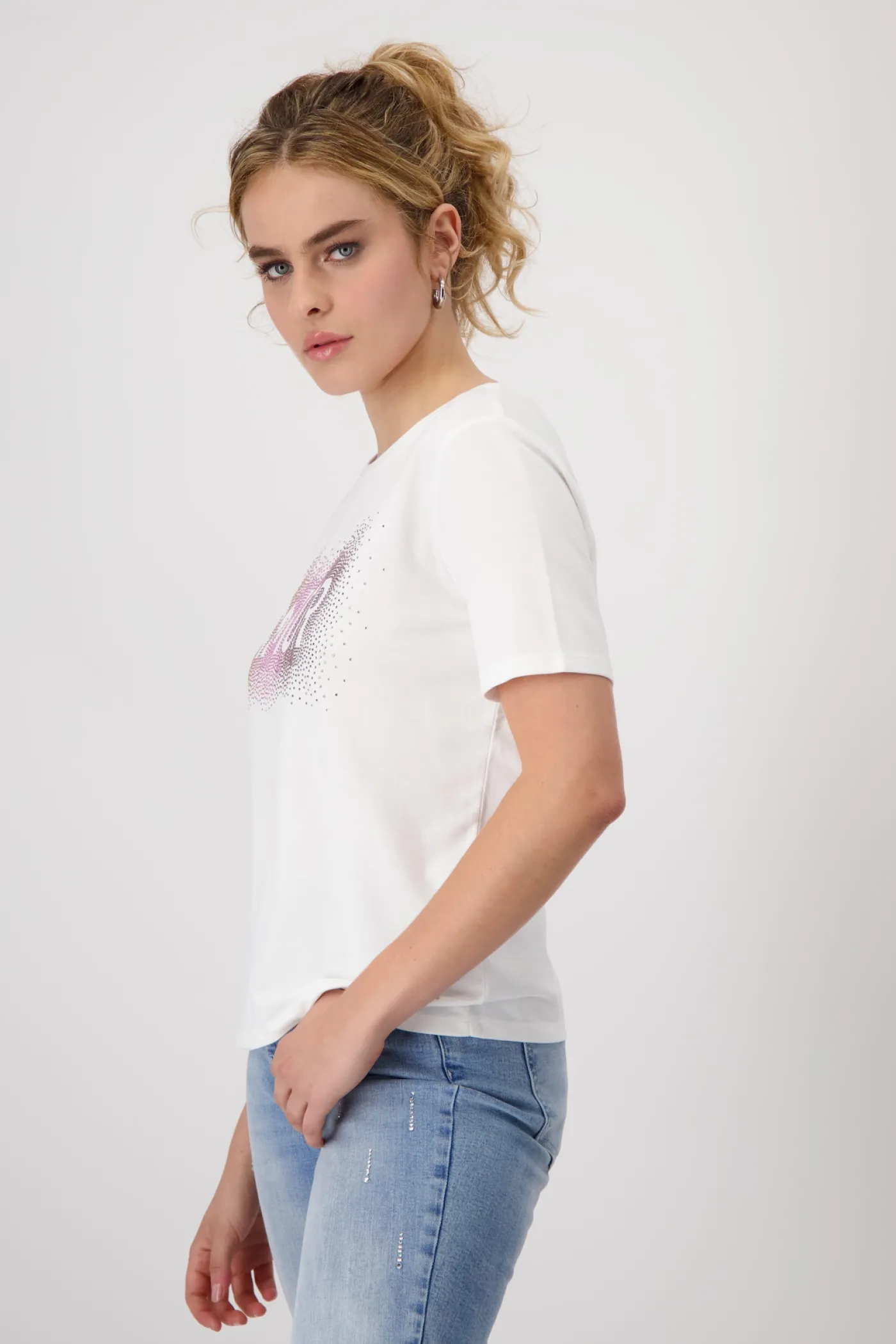 T-Shirt mit Strasssteinen