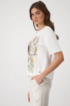 T-Shirt mit Vogelprint