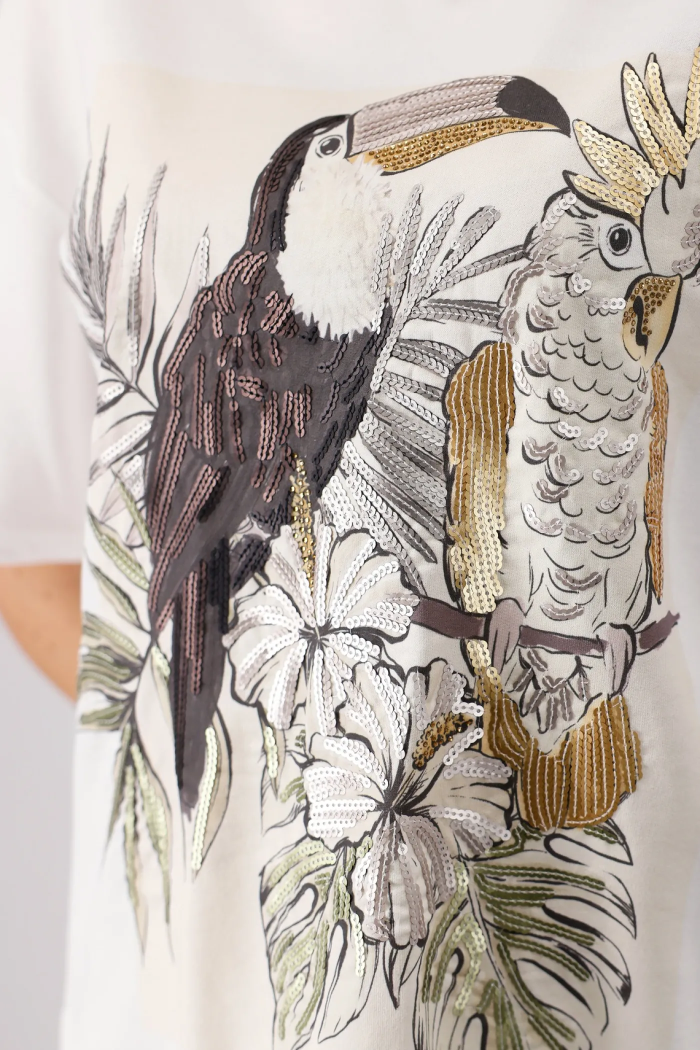 T-Shirt mit Vogelprint