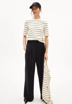 T-Shirt Slim Fit aus Bio-Baumwoll Mix JAANISARA FINE STRIPE