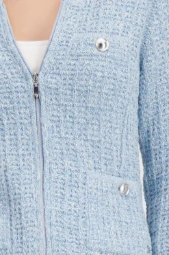Tweed-Strickjacke