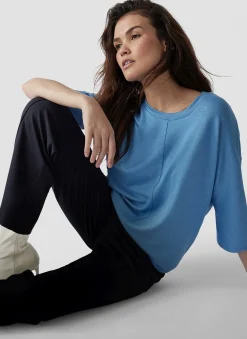 Unifarbenes Shirt mit 3/4-Arm