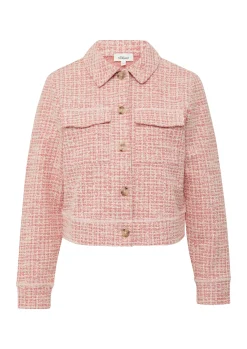 Verkürzte Bouclé-Jacke aus Sweat mit aufgesetzten Taschen