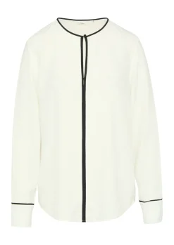 Viskosebluse mit Kontrastdetails