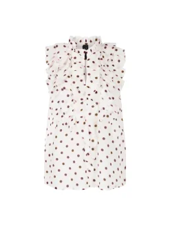 Volant-Bluse mit Tupfen