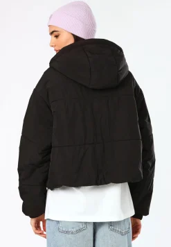 Wasserabweisende, wattierte Jacke mit blauem Logo-Label