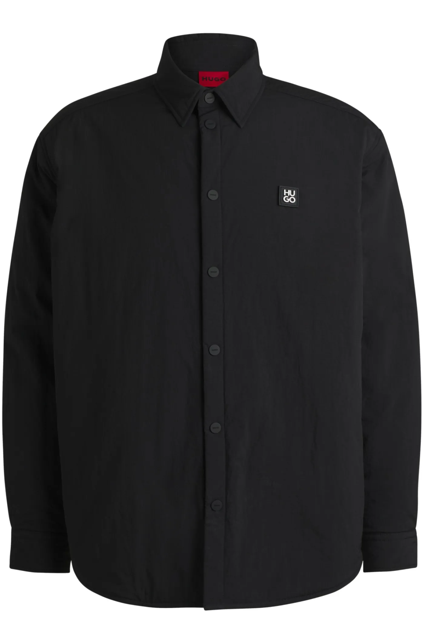 Wattiertes Oversized Overshirt mit Stack-Logo-Aufnäher