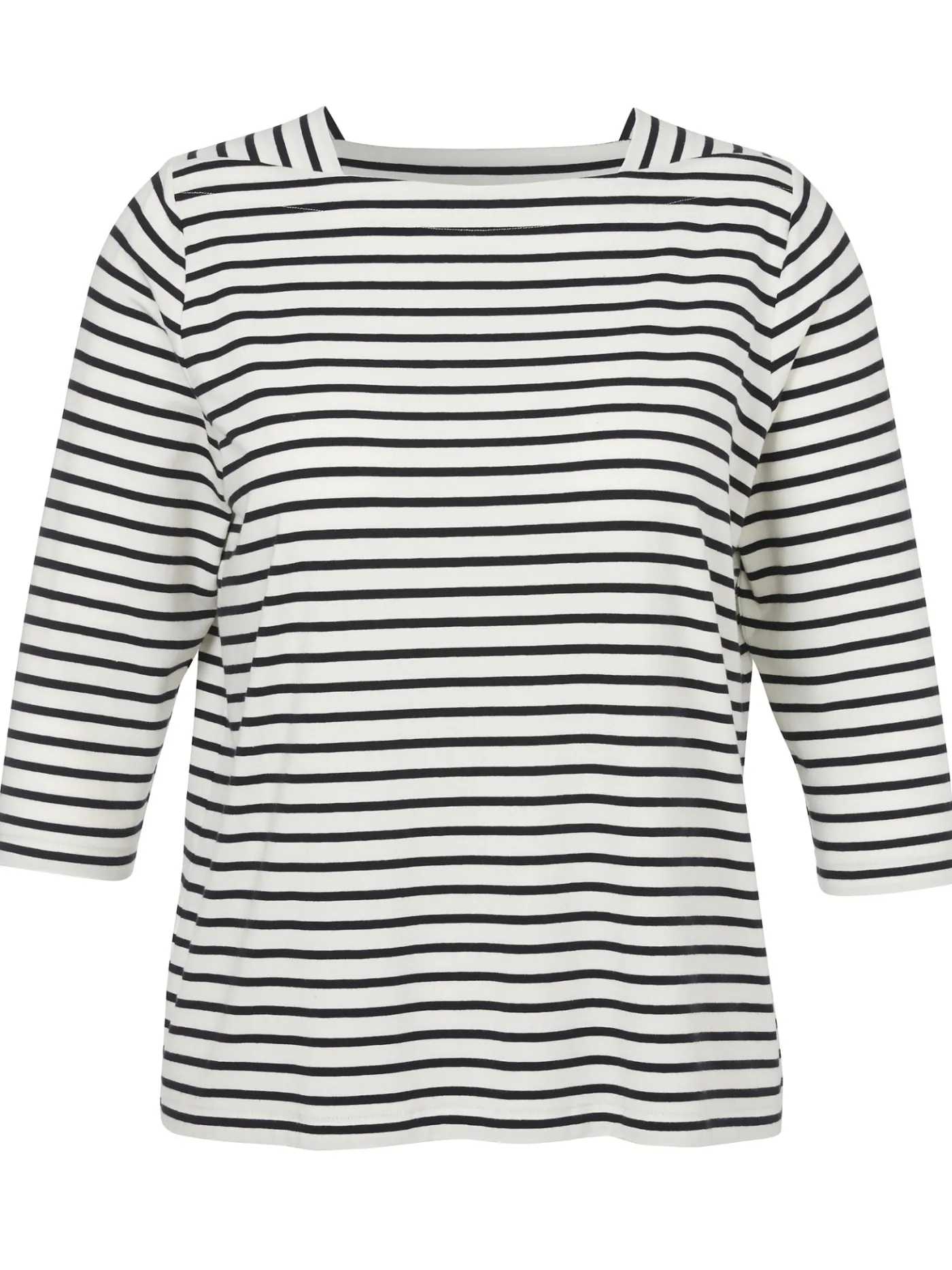 Weiches Ringel T-Shirt mit Karree-Ausschnitt