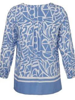 Zarte Viskose-Tunika mit Print Bicolor