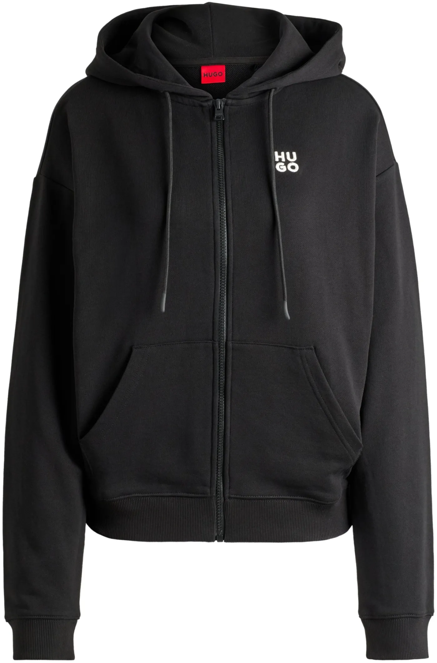 Zip-Up-Hoodie aus Baumwoll-Terry mit gestapeltem Logo